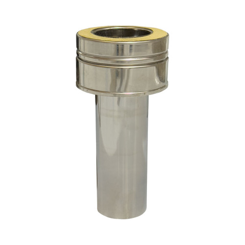 Onderaansluitstuk vlak man met lange aansluiting Ø 80/130 mm Dubbelwandig geïsoleerd