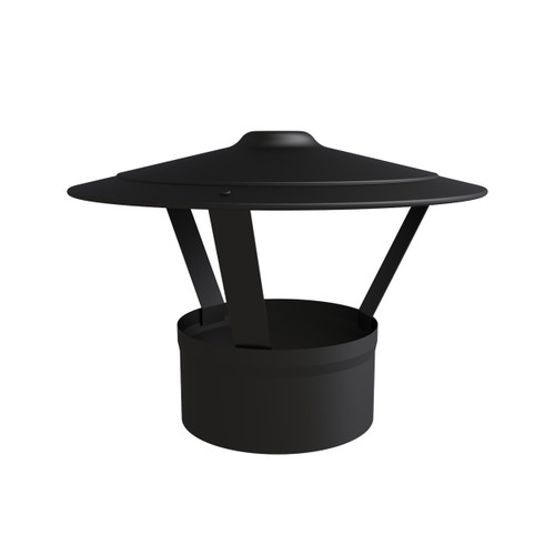 Zwart enkelwandige trekkap diameter 100 milimeter