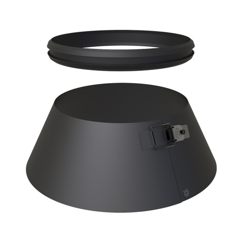 Stormkraag incl. silicone afdichting voor 225 mm zwart