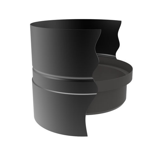 Mat zwart geëmailleerde condensring voor kachelaansluiting 120 mm naar Ø 125 mm