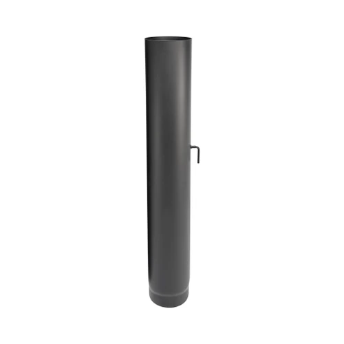 Pijp met klep 100 cm diameter 130 mm dikwandig staal zwart