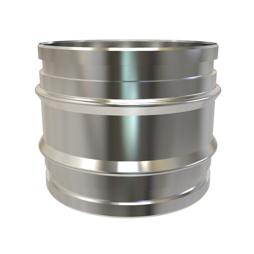 Koppelstuk mannelijk diameter 125 mm Enkelwandig RVS