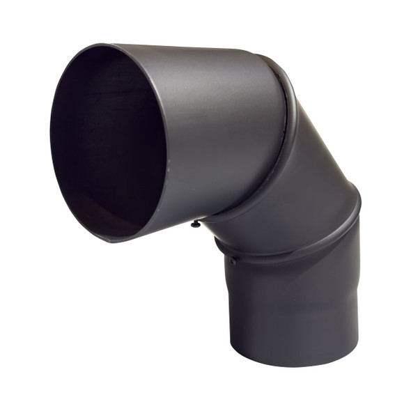 Bocht 0-90 graden verstelbaar diameter 180 mm dikwandig staal zwart