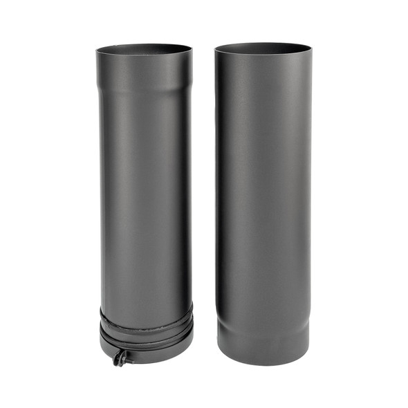 Paspijp 50-80 cm diameter 130 mm dikwandig staal zwart
