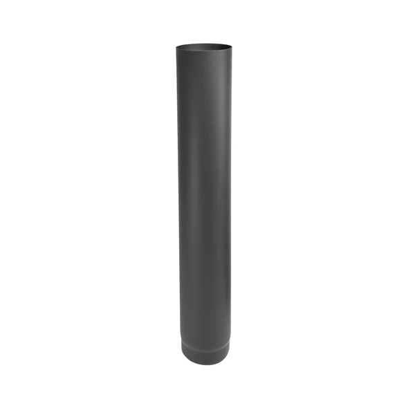 Pijp 100 cm man-vrouw diameter 200 mm dikwandig staal zwart