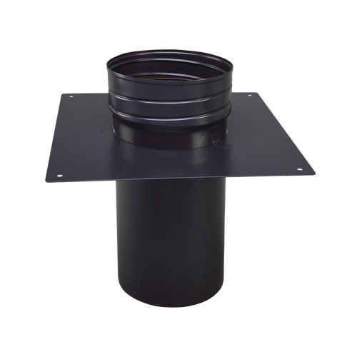 Afdekplaat 40x40 cm + schroefaansluiting flex. 180 mm naar ew 175 mm zwart