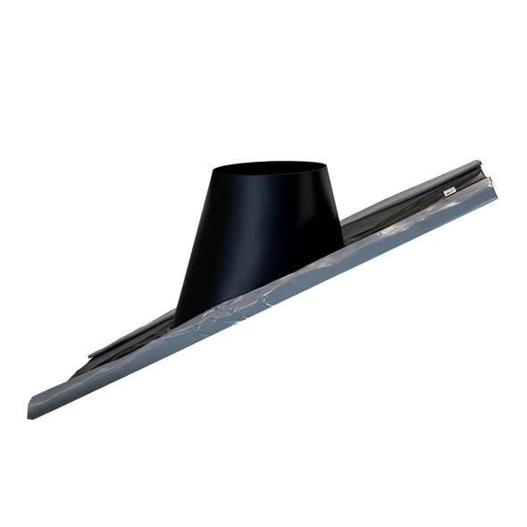 Dakplaat met loodvervanger 20-45° Ø 130 mm mat zwart