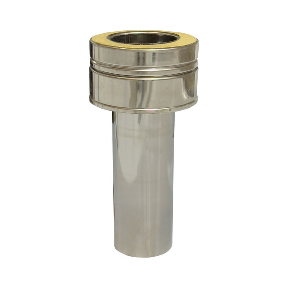 Onderaansluitstuk vlak man met lange aansluiting Ø 80/130 mm Dubbelwandig geïsoleerd