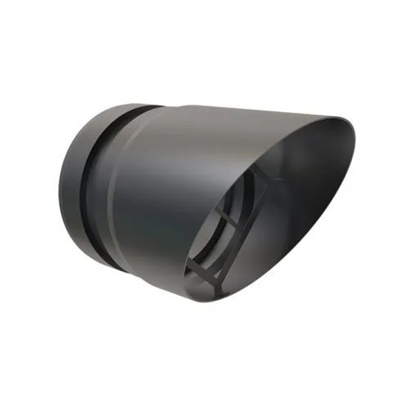 Mat zwart geëmailleerde horizontaal eindstuk  Ø 100 mm Mat zwart geëmailleerde horizontaal eindstuk  Ø 100 mm