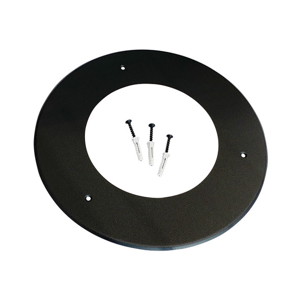 Zwart staal 2 mm 155 mm  rozet + schroeven