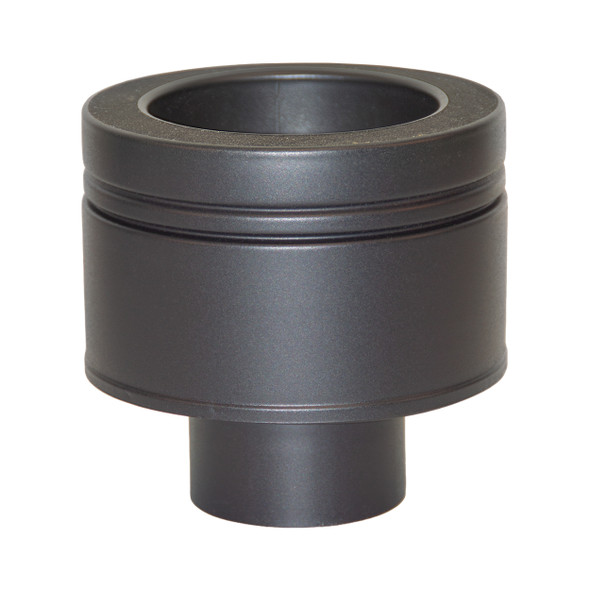 Onderaansluitstuk EW 80 mm naar DW Ø 100/150 mm vlak mannelijk Ø 80/130 mm Dubbelwandig geïsoleerd mat zwart