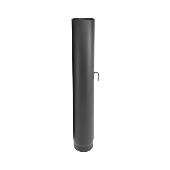 Pijp met klep 100 cm diameter 200 mm dikwandig staal zwart