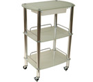 LET-3050 Glass Trolley with Slide-Out Drawer 