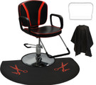 Black & Red Reclining Chair + Round Mat