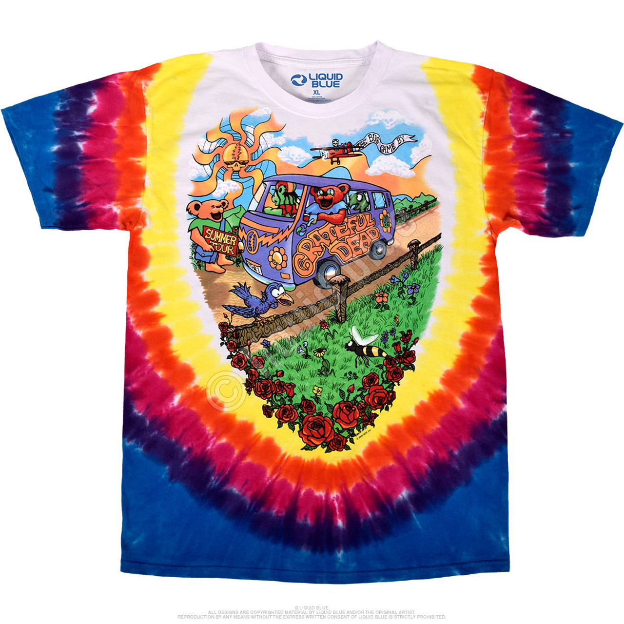 Grateful Dead - Bi-Plane Bears Tie Dye T-Shirt