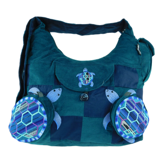 Patchwork Terrapin Shoulder Bag w/ 3D Pockets