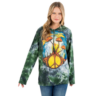 Tie Dye Peace Mushroom Hoodie