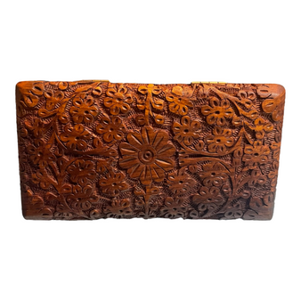 Carved Wooden Box Kashmiri 6.75"X3.75"