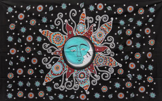 Sun Moon Celestial Single Tapestry
