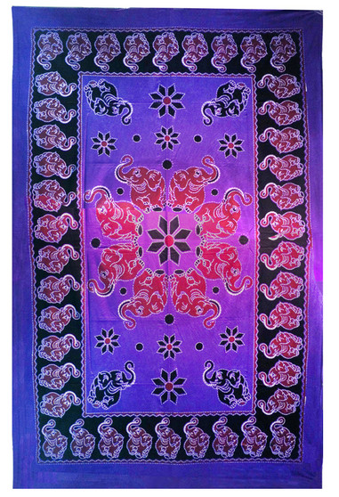 Purple Dancing Elephant Single Tapestry