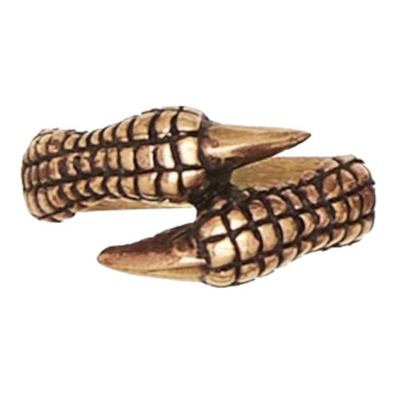 Double Dragon Claw Bronze Ring