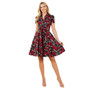 Vintage Rose Print Fit & Flare Dress