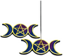 Triple Moon Pentacle Incense Burner