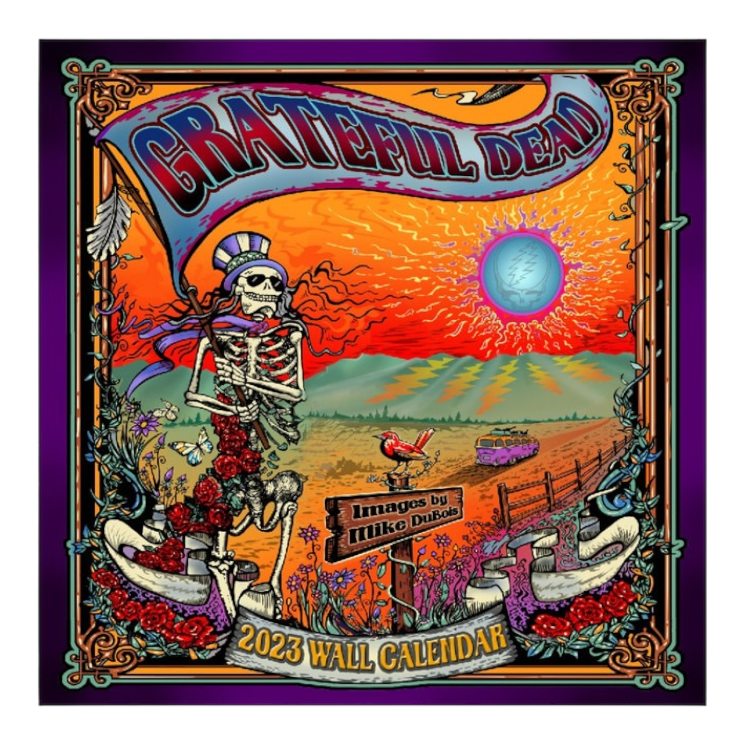 Grateful Dead Vintage Bertha Fleece Throw Blanket Liquid Blue