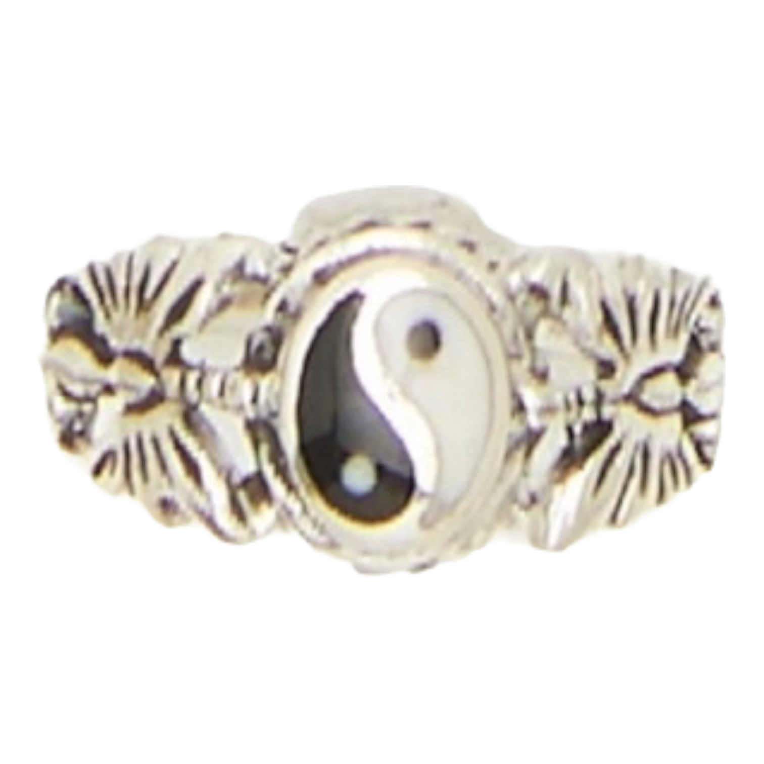 Sterling Silver Yin Yang w/Butterflies Ring Aaron's Alley