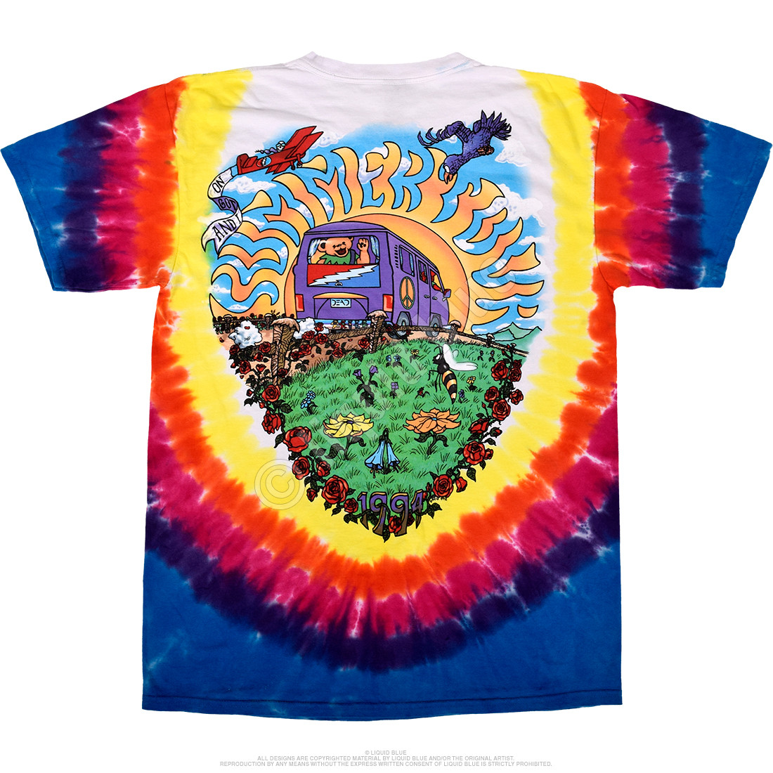 Grateful Dead - Bi-Plane Bears Tie Dye T-Shirt