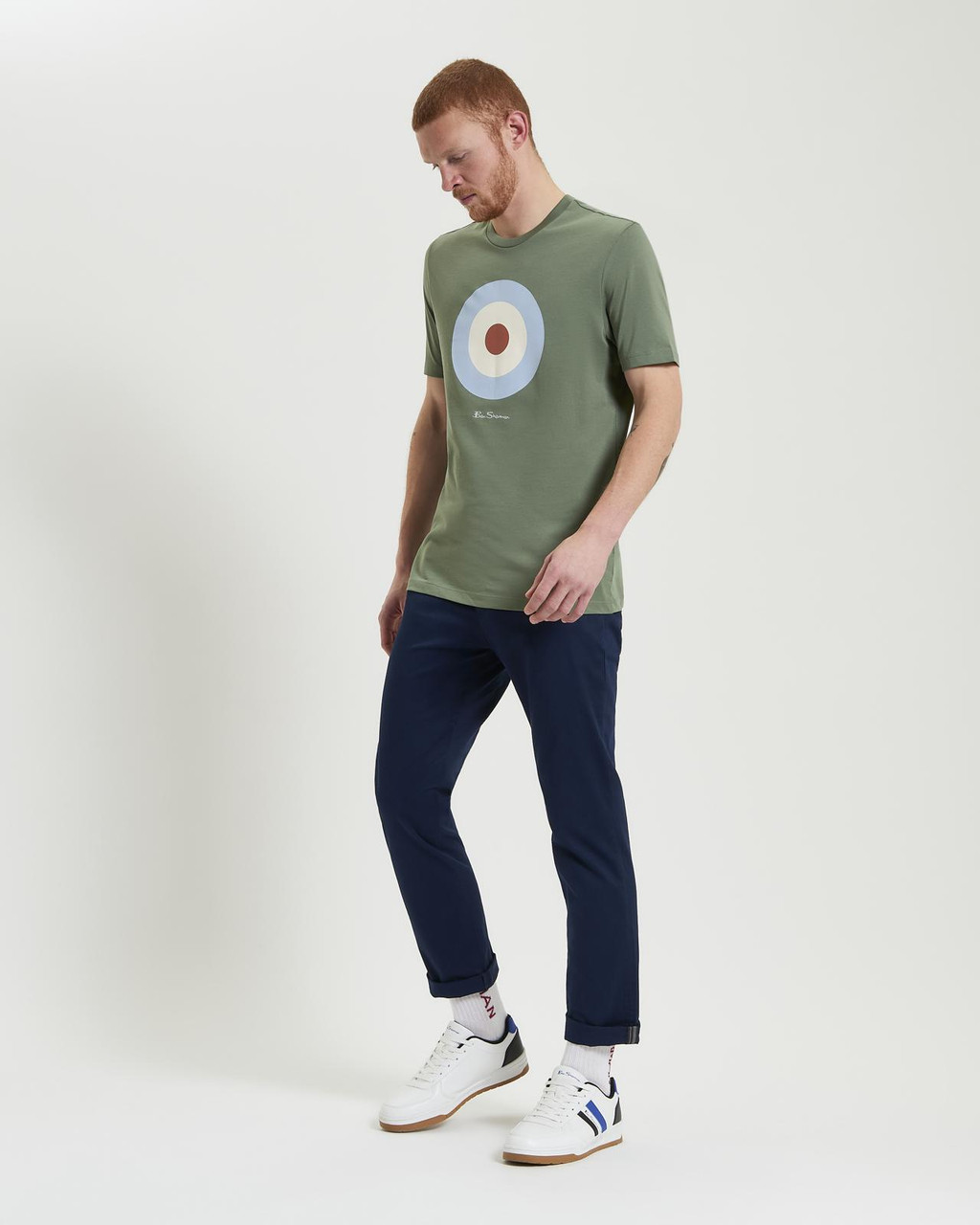Signature Target Tee in Pale Khaki