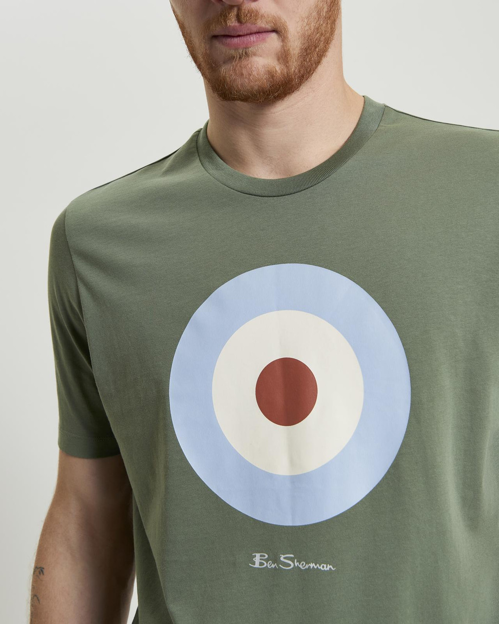 Signature Target Tee in Pale Khaki