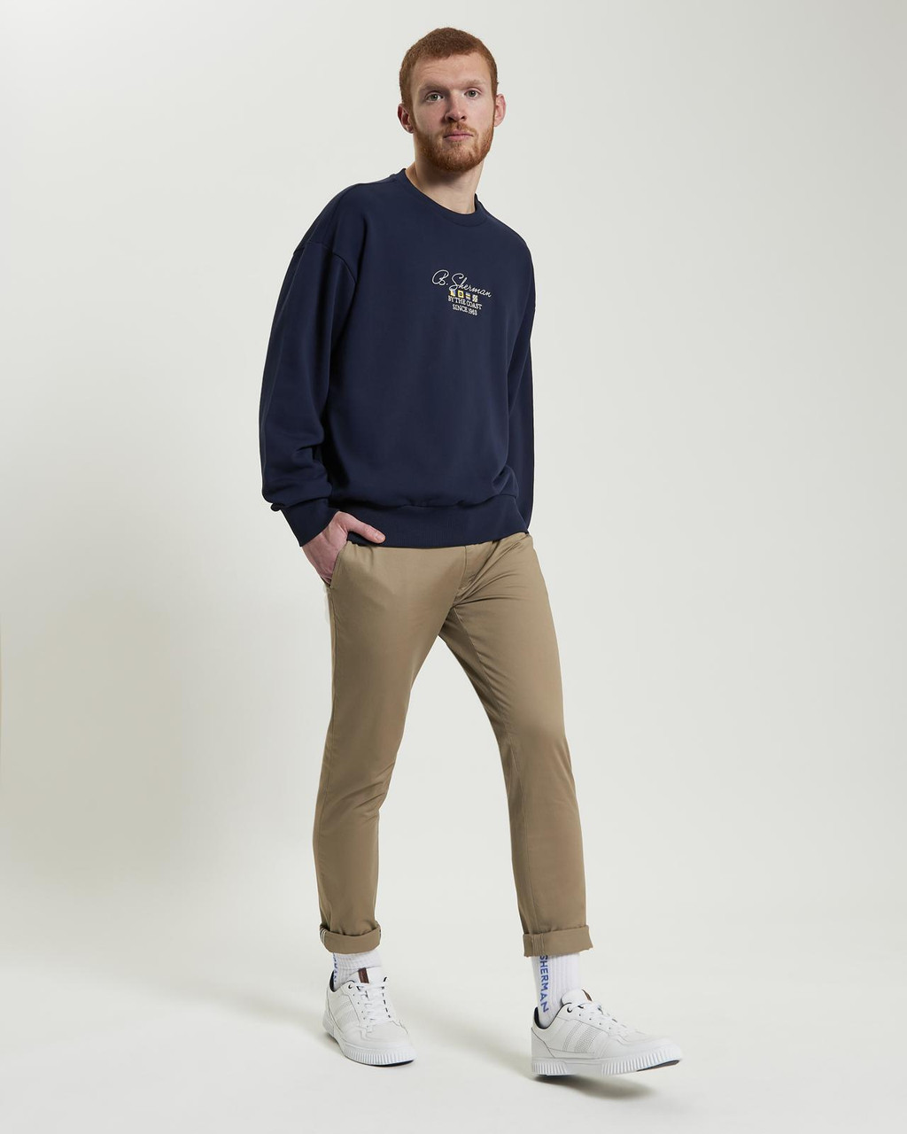 By The Coast Crew Neck Sweatshirt in Dark Navy