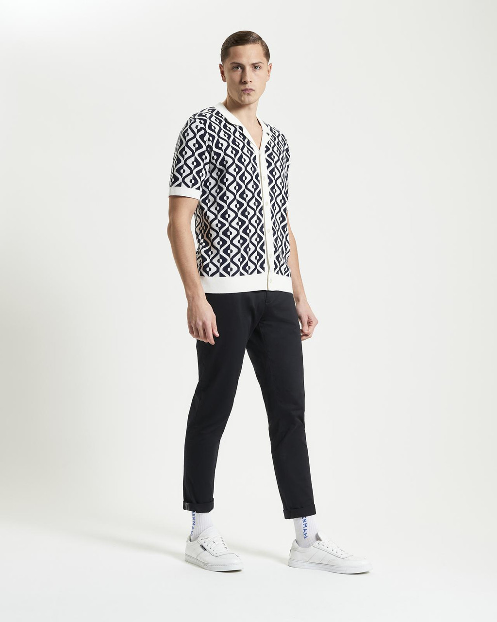 Tile Resort Knitted Shirt in Ivory
