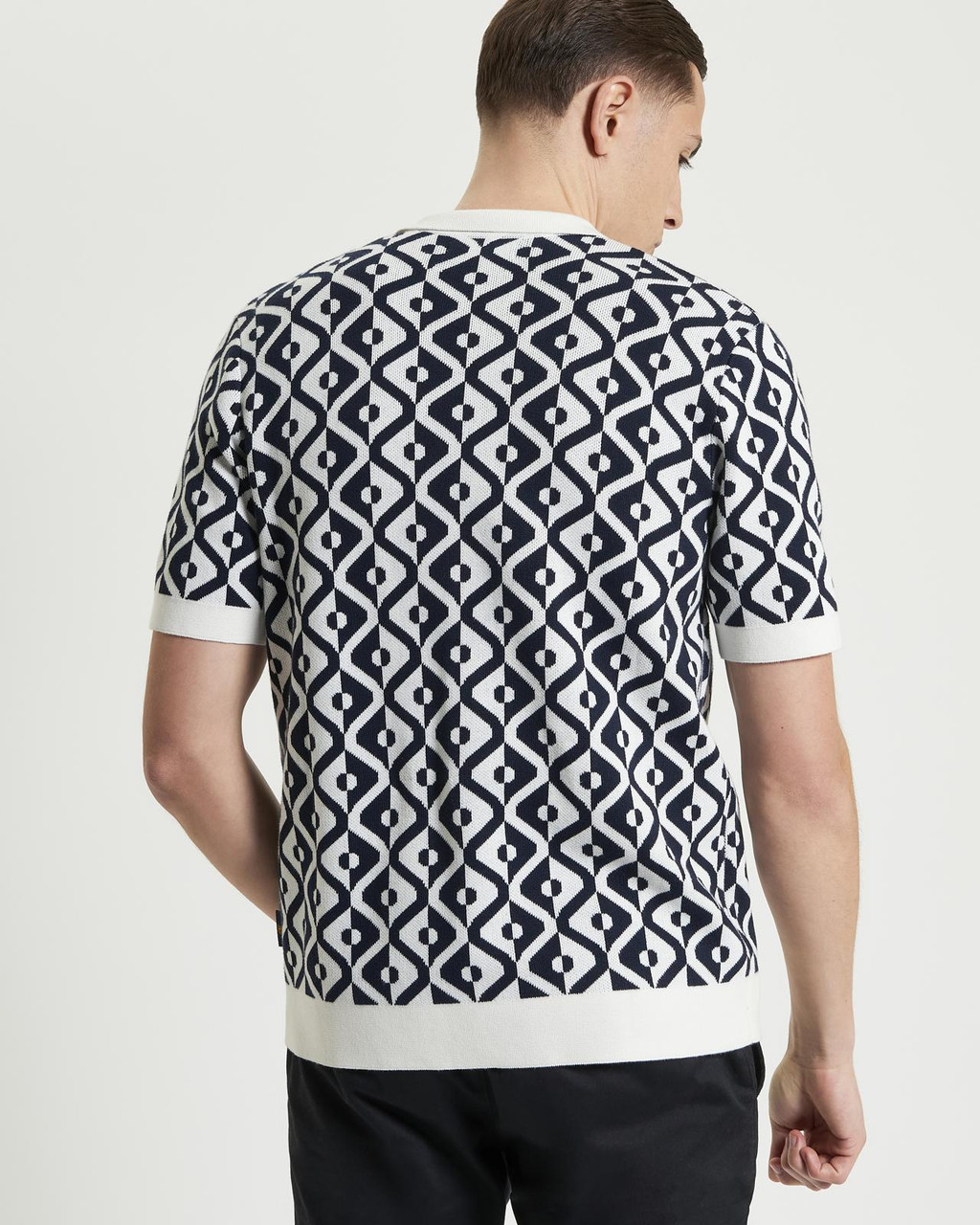 Tile Resort Knitted Shirt in Ivory