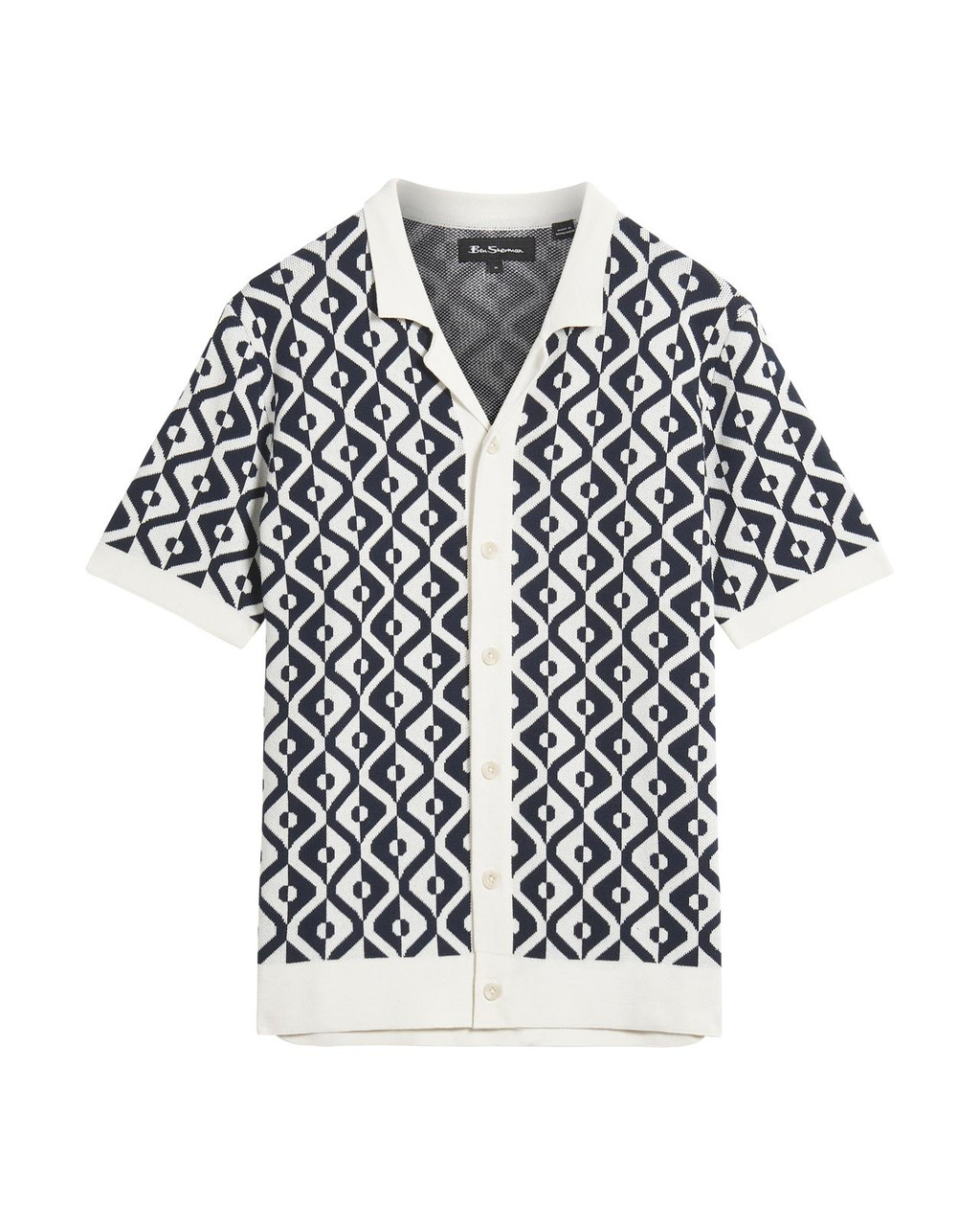 Tile Resort Knitted Shirt in Ivory