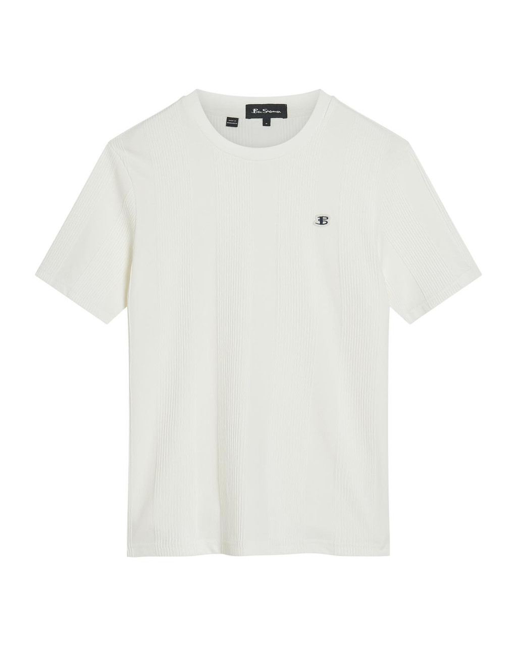 Textured Vertical Stripe Tee in Snow White