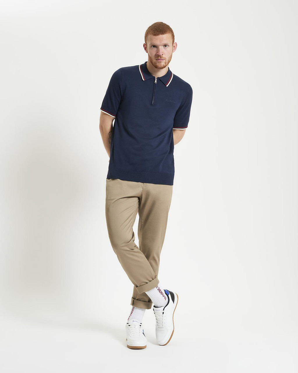 Signature Knitted Polo in Dark Navy
