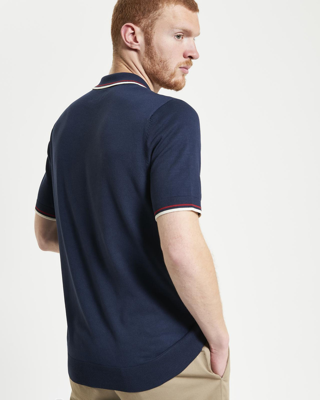 Signature Knitted Polo in Dark Navy
