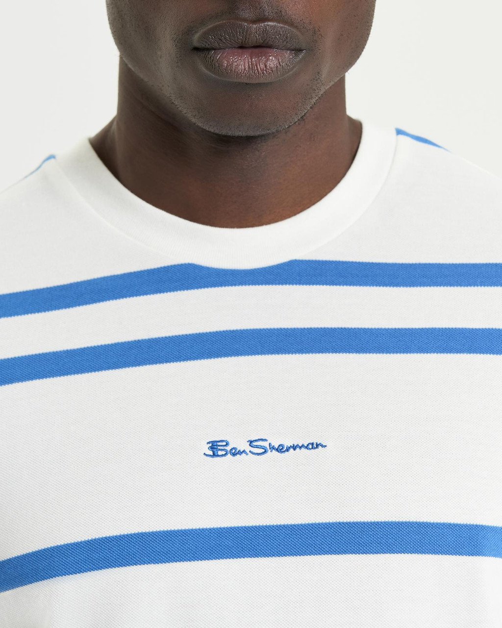 Mixed Stripe Tee in Snow White