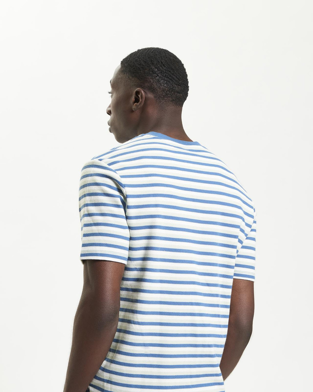 Honeycomb Stripe Tee in Airforce