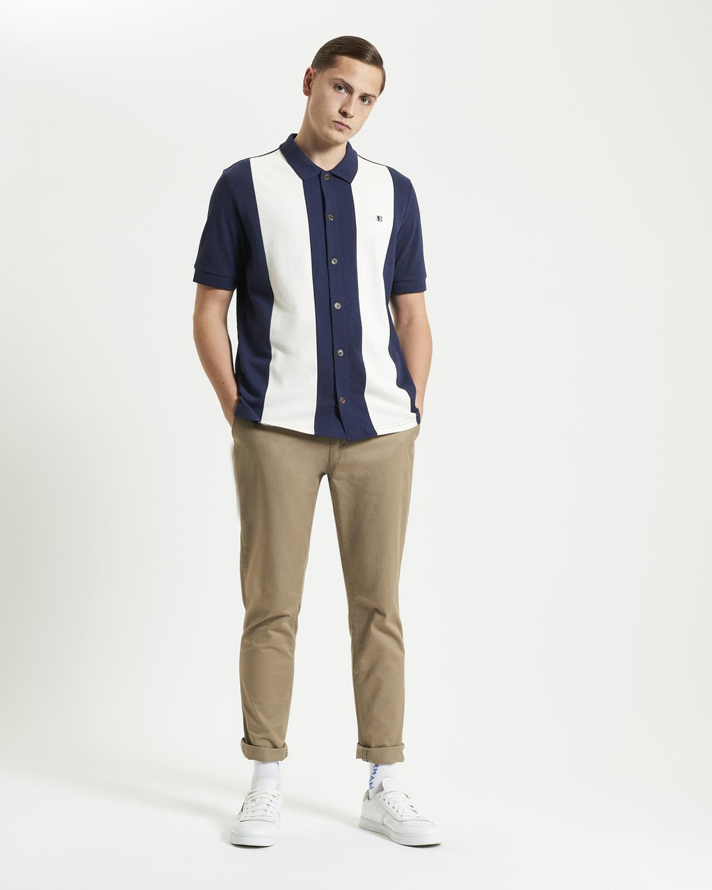 Mod Pique Shirt in Dark Navy