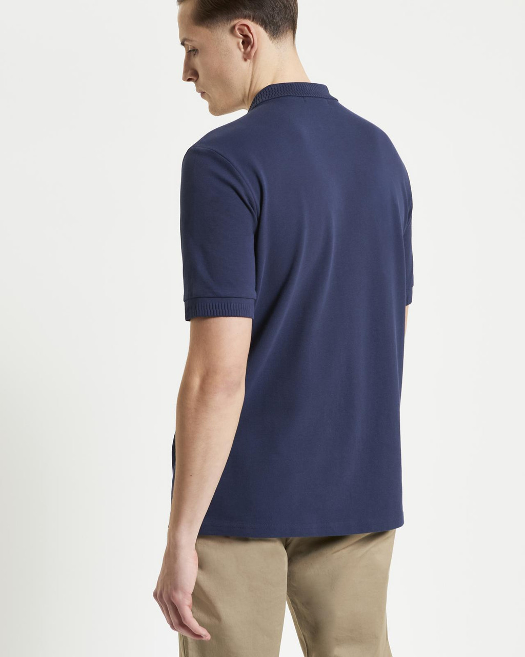Mod Pique Shirt in Dark Navy