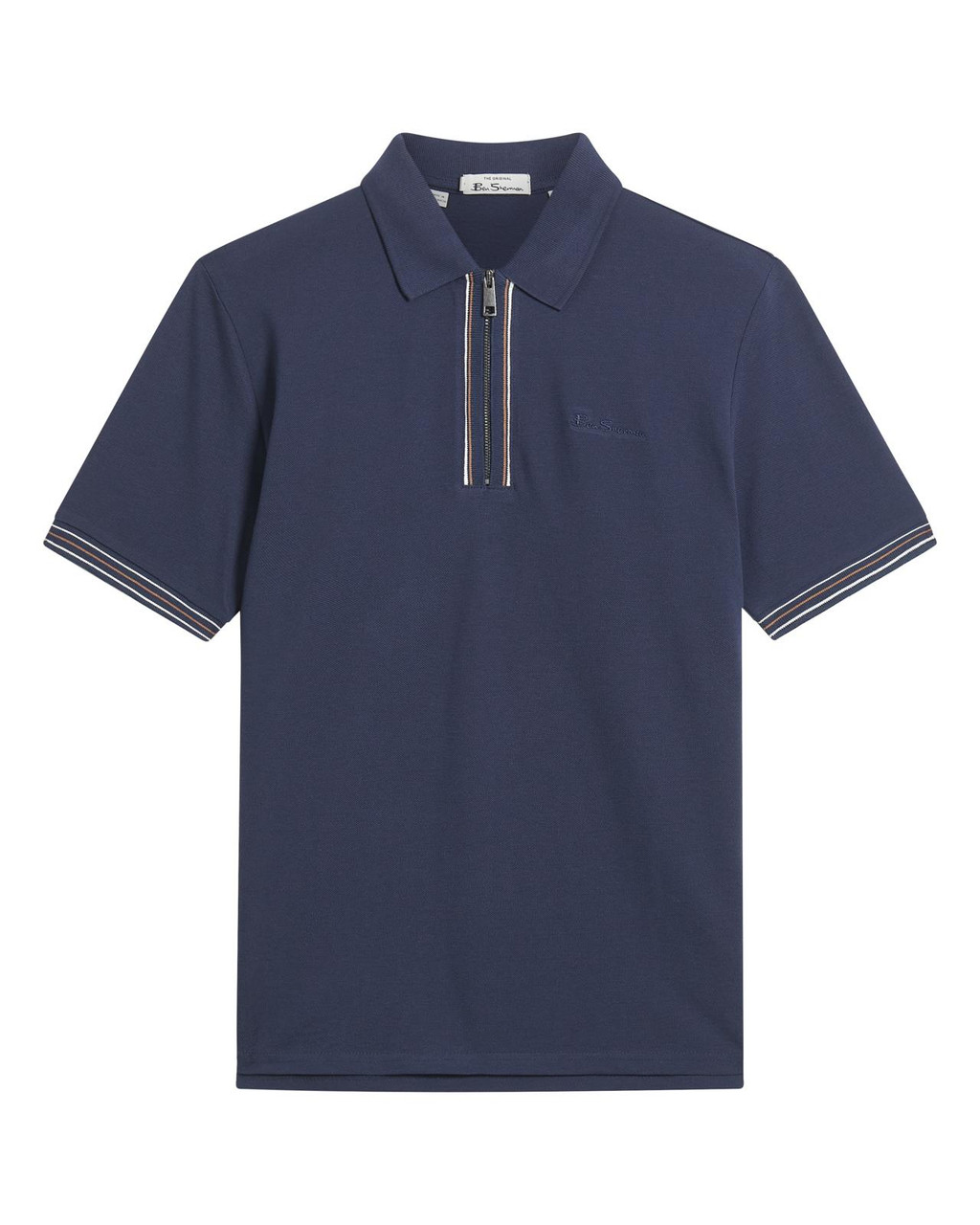 Placket Interest Pique Polo in Dark Navy
