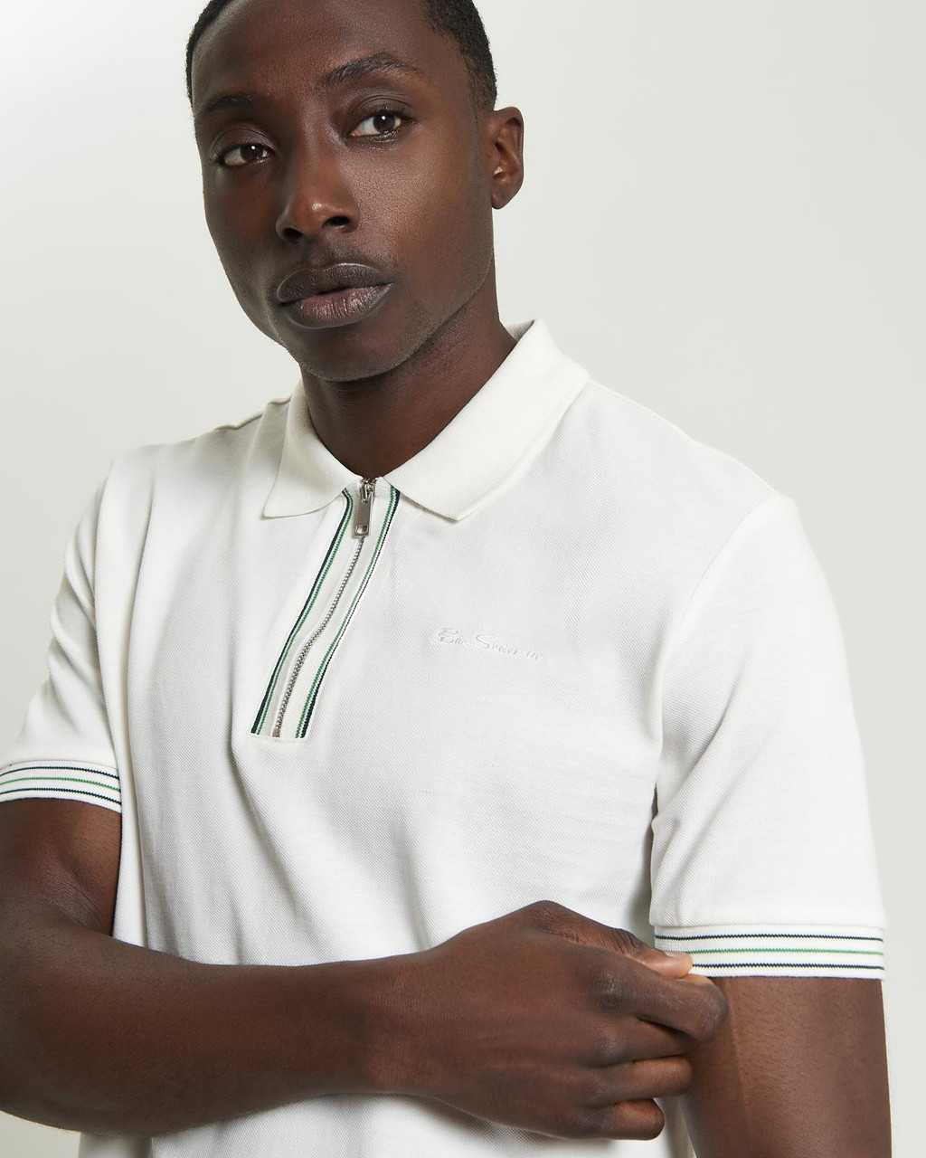Placket Interest Pique Polo in Snow White