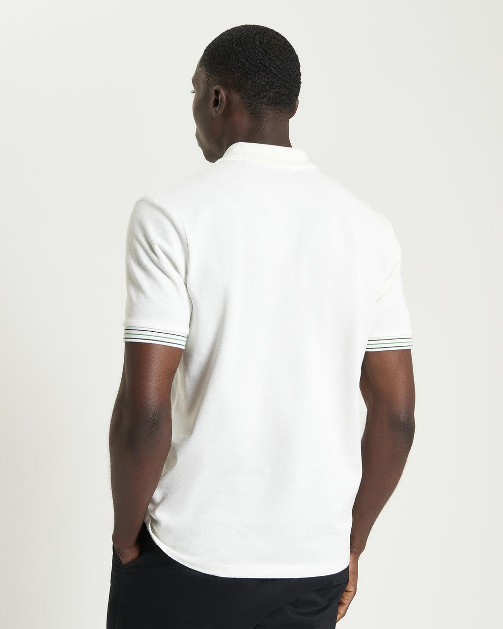Placket Interest Pique Polo in Snow White