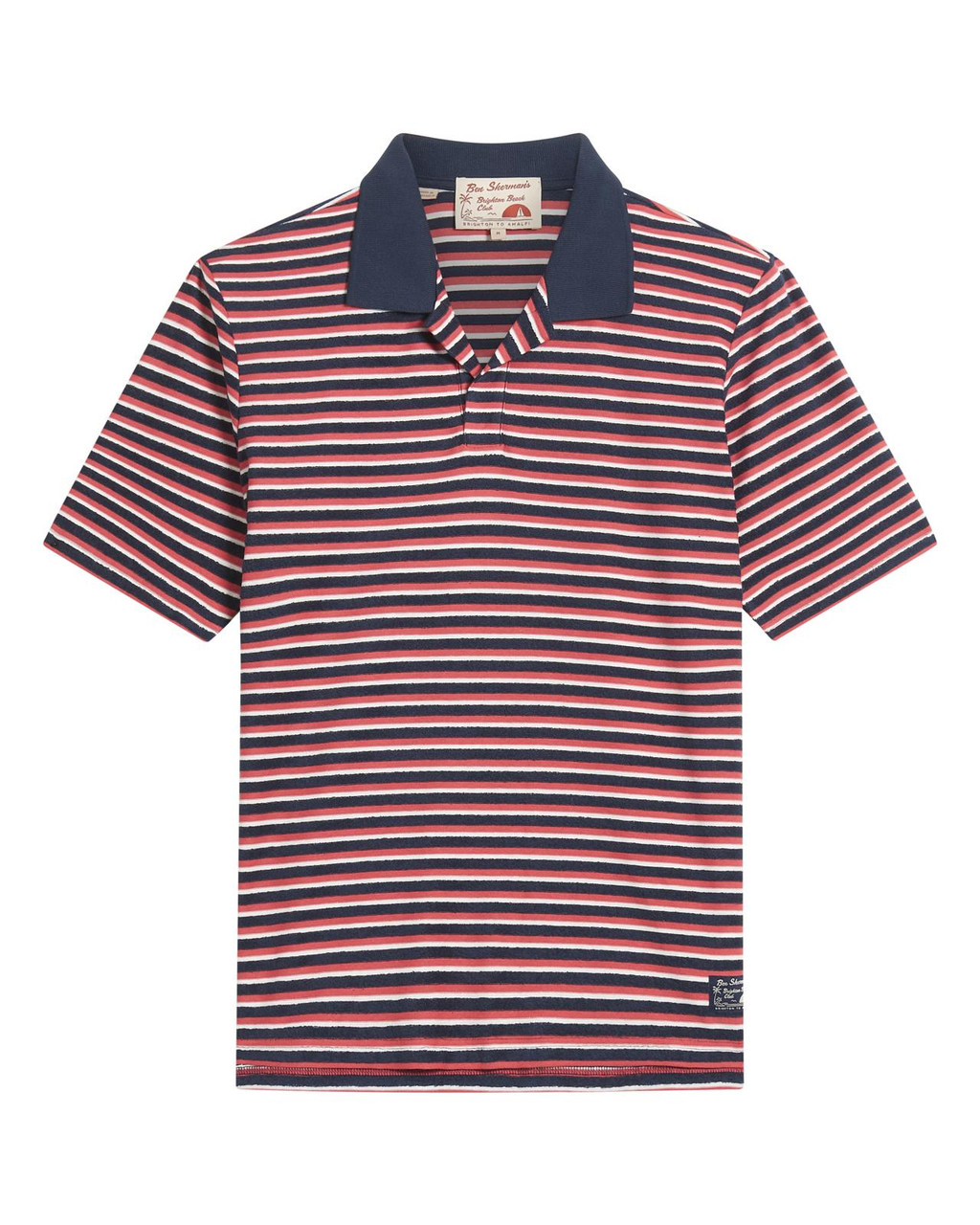 Loopback Stripe Polo in Dark Navy