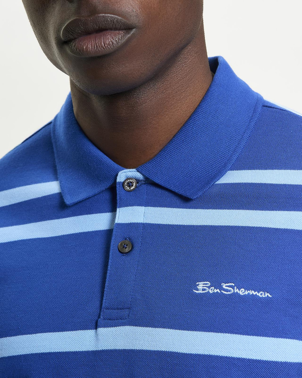Mixed Stripe Polo in Royal Blue