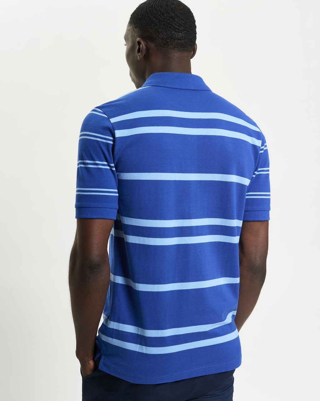 Mixed Stripe Polo in Royal Blue