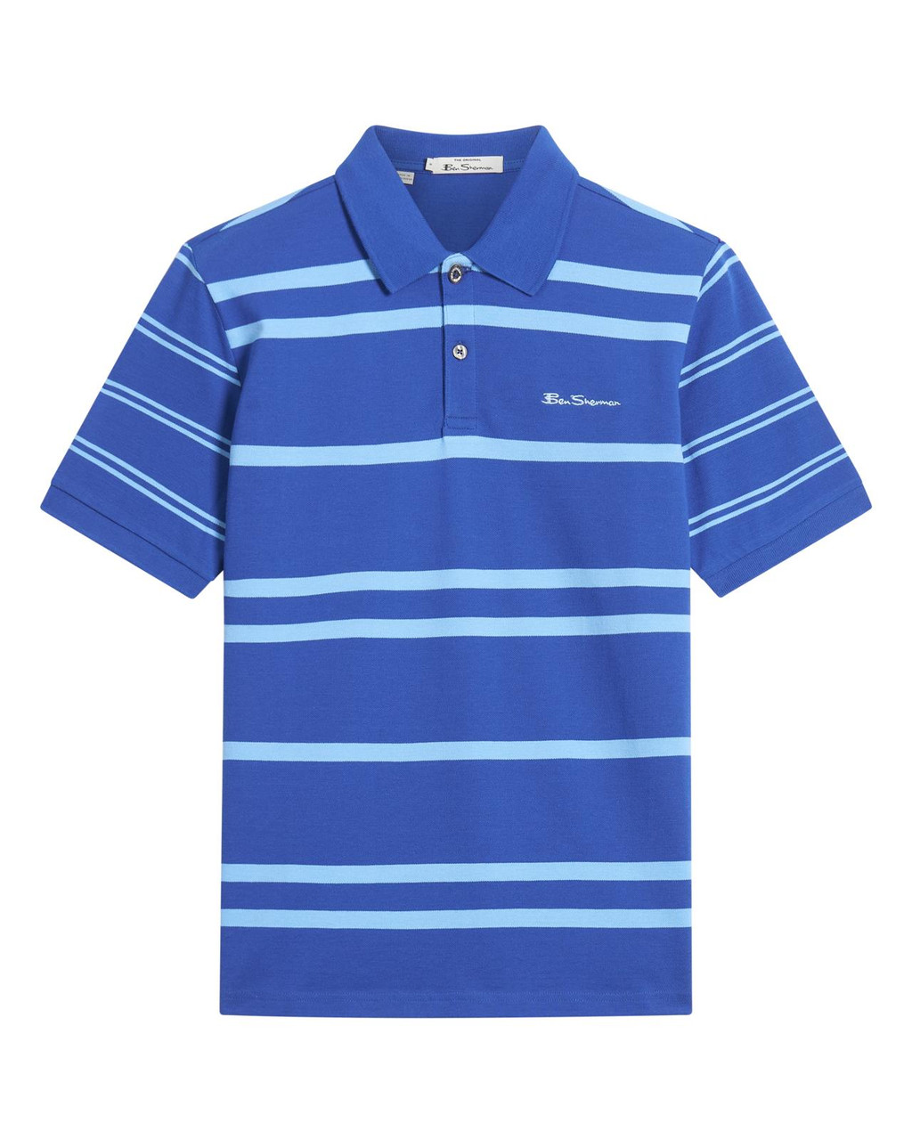 Mixed Stripe Polo in Royal Blue